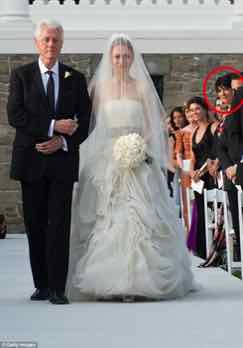 Ghislaine Maxwell at wedding of daughter of HIllary Clinton